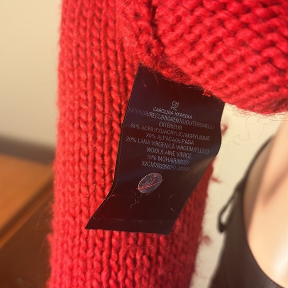 Carolina Herrera Red Wool Sweater XSmall - Picture 7 of 7
